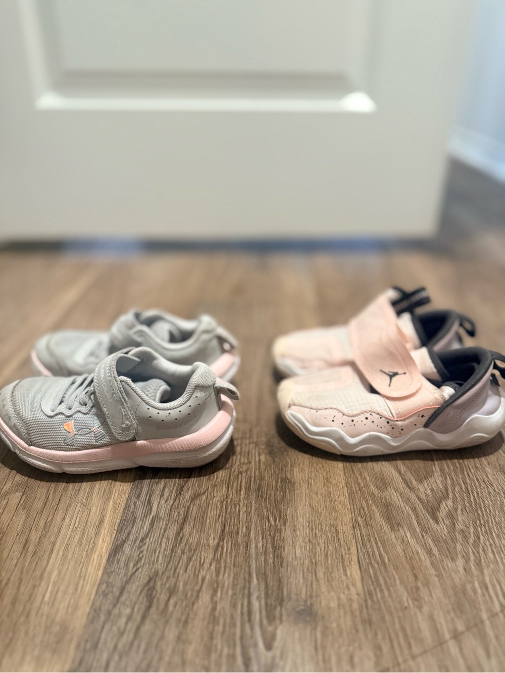 Under armor & Jordans Kids Sneakers in Pink and Gray